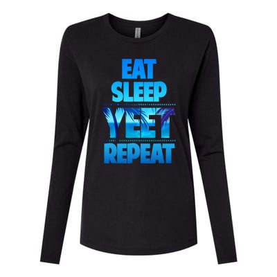 Funny Eat Sleep Yeet Repeat Vintage Womens Cotton Relaxed Long Sleeve T-Shirt