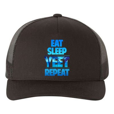 Funny Eat Sleep Yeet Repeat Vintage Yupoong Adult 5-Panel Trucker Hat