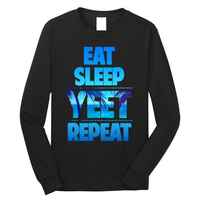 Funny Eat Sleep Yeet Repeat Vintage Long Sleeve Shirt