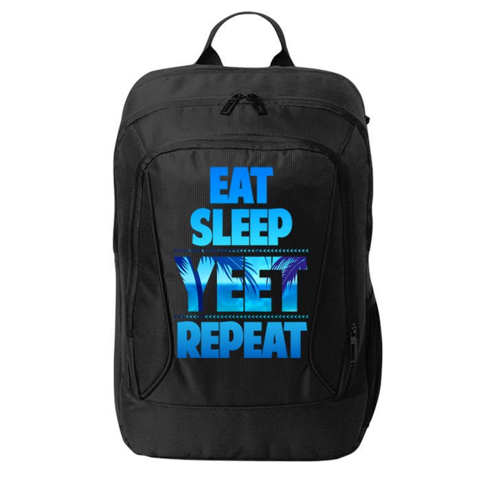 Funny Eat Sleep Yeet Repeat Vintage City Backpack