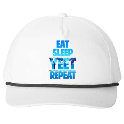 Funny Eat Sleep Yeet Repeat Vintage Snapback Five-Panel Rope Hat