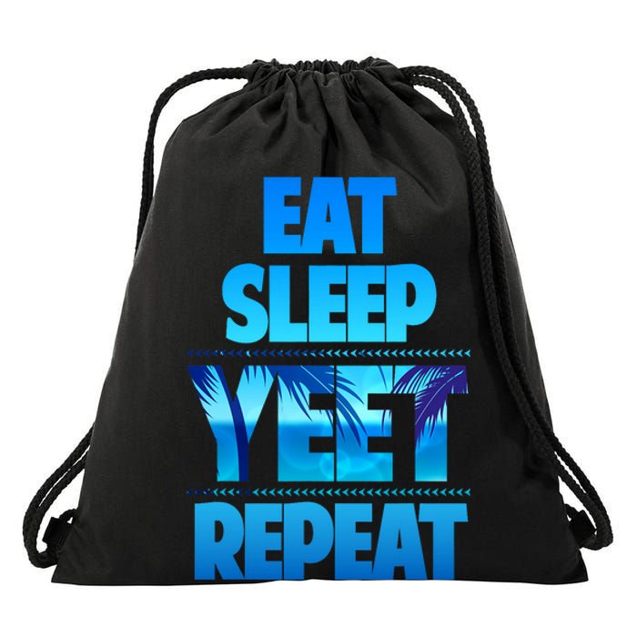 Funny Eat Sleep Yeet Repeat Vintage Drawstring Bag