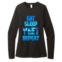 Funny Eat Sleep Yeet Repeat Vintage Womens CVC Long Sleeve Shirt