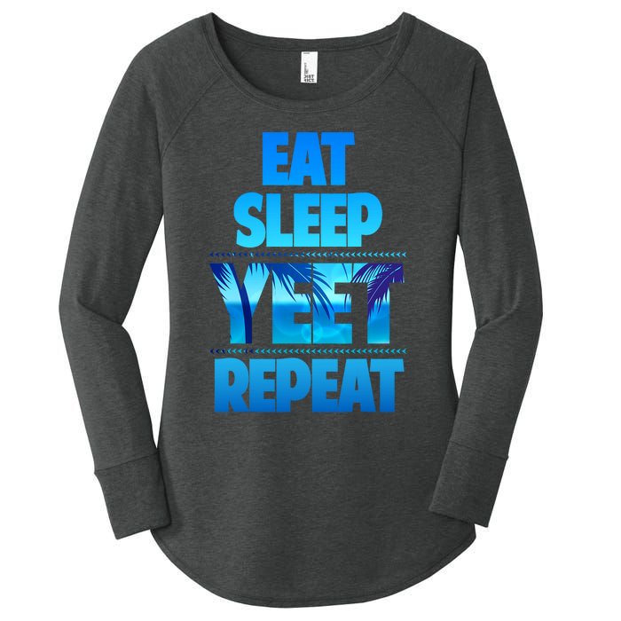 Funny Eat Sleep Yeet Repeat Vintage Women's Perfect Tri Tunic Long Sleeve Shirt