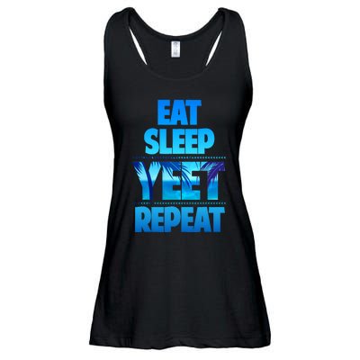 Funny Eat Sleep Yeet Repeat Vintage Ladies Essential Flowy Tank