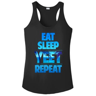 Funny Eat Sleep Yeet Repeat Vintage Ladies PosiCharge Competitor Racerback Tank