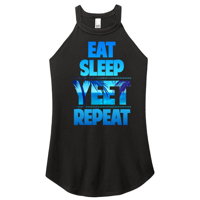 Funny Eat Sleep Yeet Repeat Vintage Women’s Perfect Tri Rocker Tank