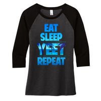 Funny Eat Sleep Yeet Repeat Vintage Women's Tri-Blend 3/4-Sleeve Raglan Shirt