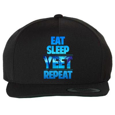 Funny Eat Sleep Yeet Repeat Vintage Wool Snapback Cap