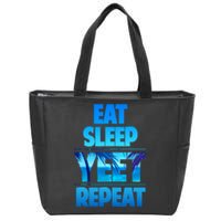 Funny Eat Sleep Yeet Repeat Vintage Zip Tote Bag