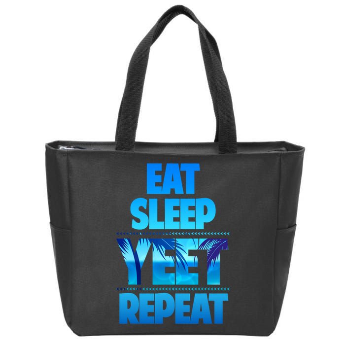 Funny Eat Sleep Yeet Repeat Vintage Zip Tote Bag