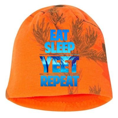 Funny Eat Sleep Yeet Repeat Vintage Kati - Camo Knit Beanie