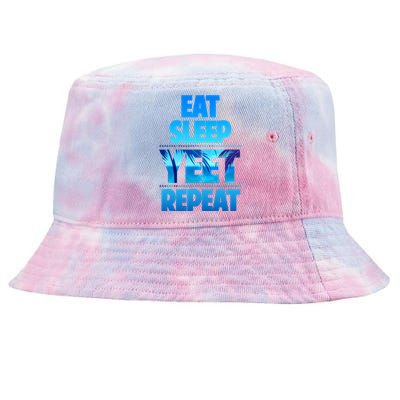 Funny Eat Sleep Yeet Repeat Vintage Tie-Dyed Bucket Hat