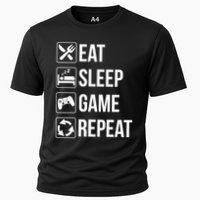 Funny Eat Sleep Game Repeat Gaming Funny Gift Funny Gift Cooling Performance Crew T-Shirt