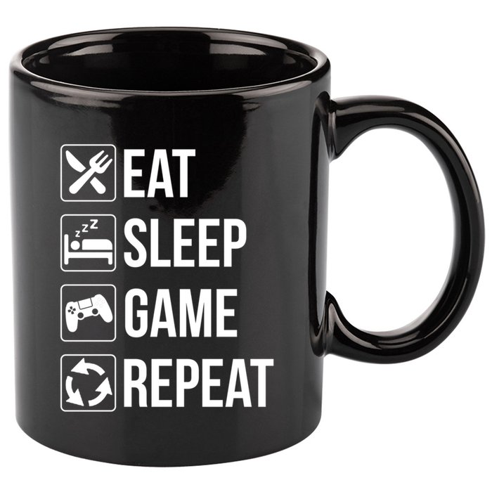 Funny Eat Sleep Game Repeat Gaming Funny Gift Funny Gift 11oz C Handle Ceramic Mug