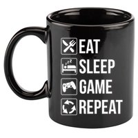 Funny Eat Sleep Game Repeat Gaming Funny Gift Funny Gift 11oz C Handle Ceramic Mug