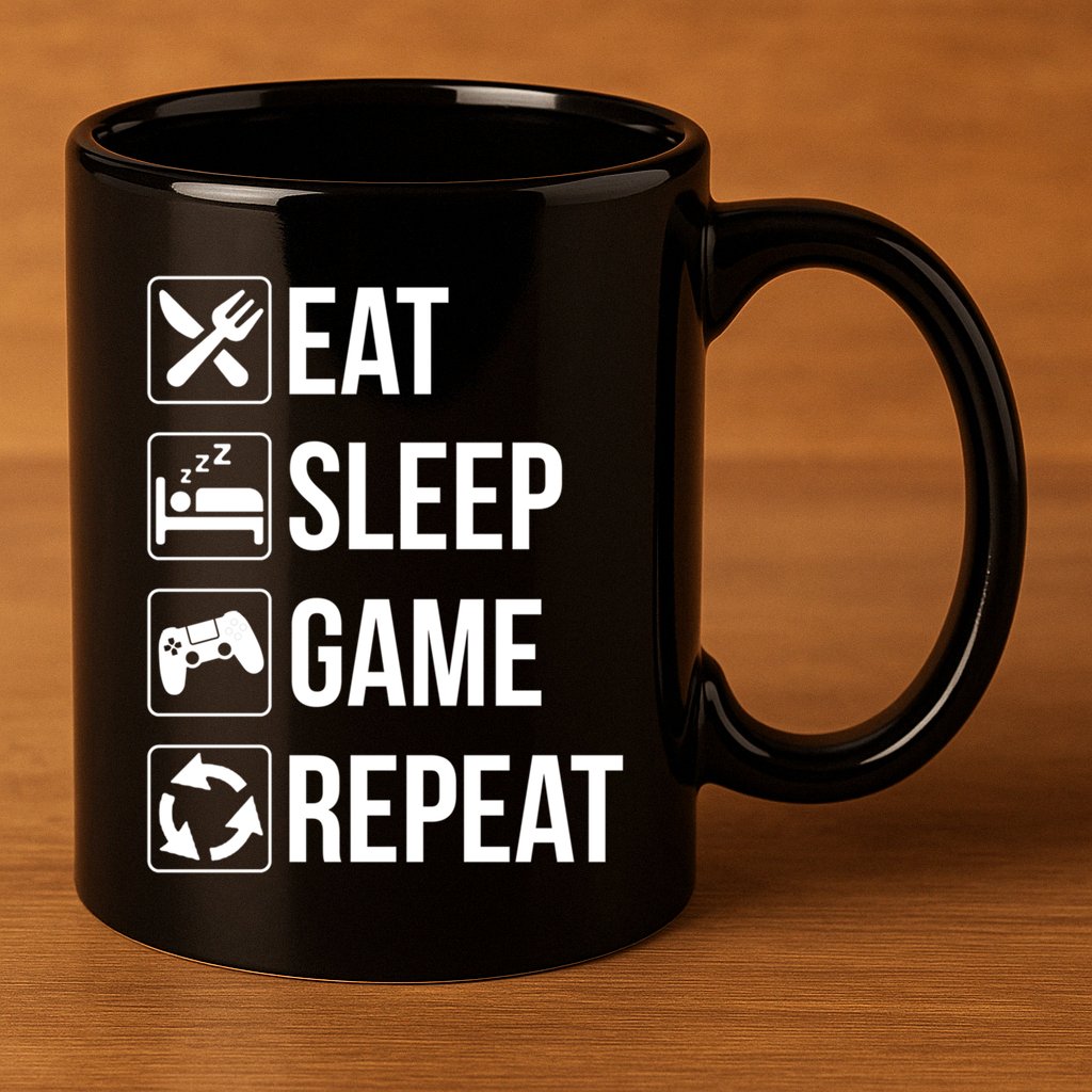 Funny Eat Sleep Game Repeat Gaming Funny Gift Funny Gift 11oz C Handle Ceramic Mug