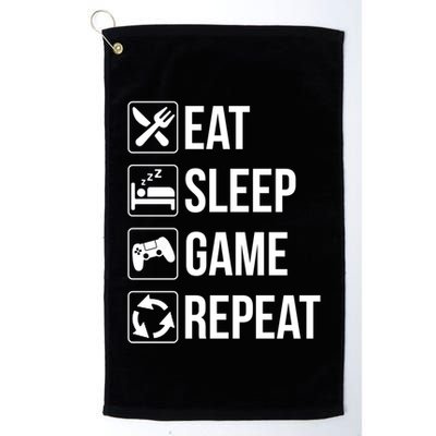 Funny Eat Sleep Game Repeat Gaming Funny Gift Funny Gift Golf Towel