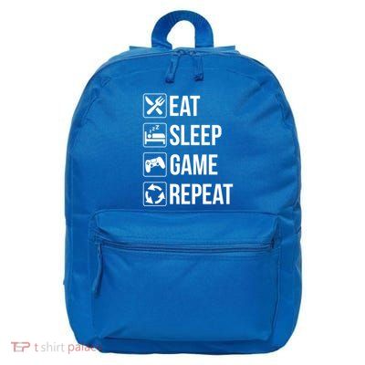 Funny Eat Sleep Game Repeat Gaming Funny Gift Funny Gift 16 in Basic Backpack