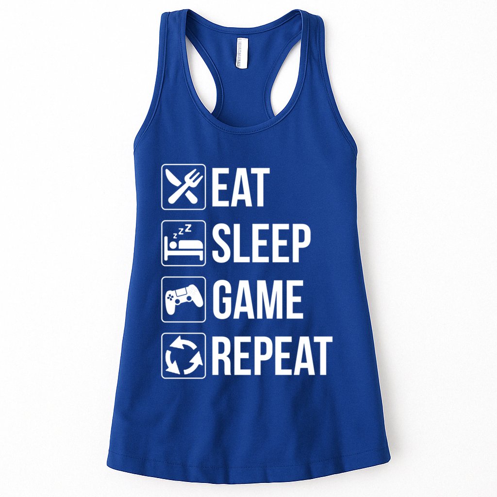 Funny Eat Sleep Game Repeat Gaming Funny Gift Funny Gift Womens Tank Top