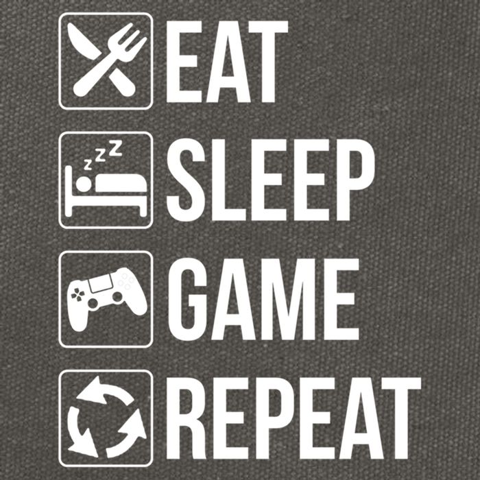 Funny Eat Sleep Game Repeat Gaming Funny Gift Funny Gift Cotton Canvas Backpack