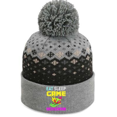 Funny Eat Sleep Game Repeat Design For Video Games Lovers Gift The Baniff Cuffed Pom Beanie