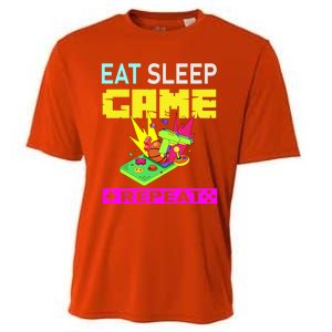 Funny Eat Sleep Game Repeat Design For Video Games Lovers Gift Cooling Performance Crew T-Shirt