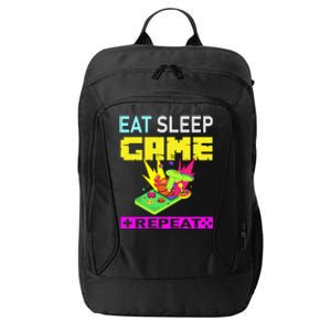 Funny Eat Sleep Game Repeat Design For Video Games Lovers Gift City Backpack