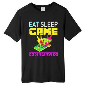 Funny Eat Sleep Game Repeat Design For Video Games Lovers Gift Tall Fusion ChromaSoft Performance T-Shirt