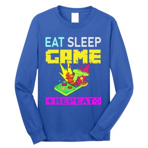 Funny Eat Sleep Game Repeat Design For Video Games Lovers Gift Long Sleeve Shirt