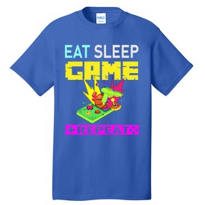 Funny Eat Sleep Game Repeat Design For Video Games Lovers Gift Tall T-Shirt