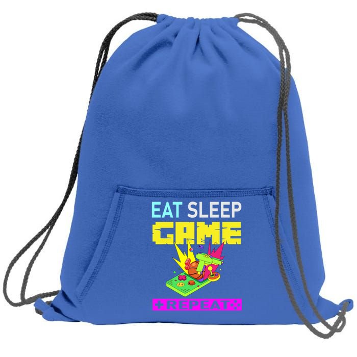 Funny Eat Sleep Game Repeat Design For Video Games Lovers Gift Sweatshirt Cinch Pack Bag