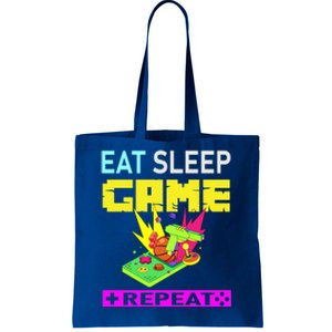 Funny Eat Sleep Game Repeat Design For Video Games Lovers Gift Tote Bag