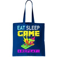 Funny Eat Sleep Game Repeat Design For Video Games Lovers Gift Tote Bag