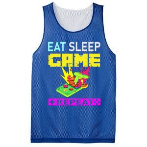 Funny Eat Sleep Game Repeat Design For Video Games Lovers Gift Mesh Reversible Basketball Jersey Tank