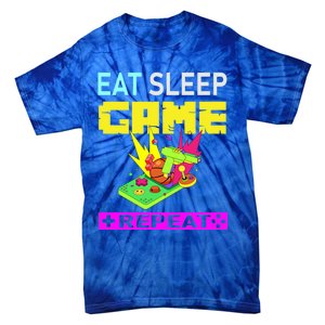 Funny Eat Sleep Game Repeat Design For Video Games Lovers Gift Tie-Dye T-Shirt