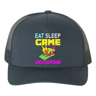 Funny Eat Sleep Game Repeat Design For Video Games Lovers Gift Yupoong Adult 5-Panel Trucker Hat