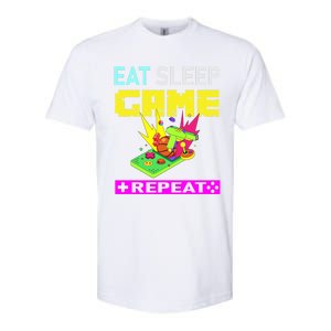 Funny Eat Sleep Game Repeat Design For Video Games Lovers Gift Softstyle CVC T-Shirt