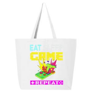 Funny Eat Sleep Game Repeat Design For Video Games Lovers Gift 25L Jumbo Tote