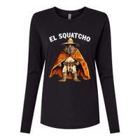 Funny El Squatcho Poncho Western Bigfoot Sasquatch Lover Womens Cotton Relaxed Long Sleeve T-Shirt