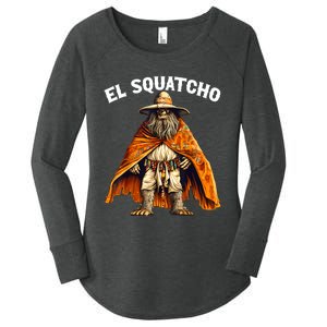 Funny El Squatcho Poncho Western Bigfoot Sasquatch Lover Women's Perfect Tri Tunic Long Sleeve Shirt