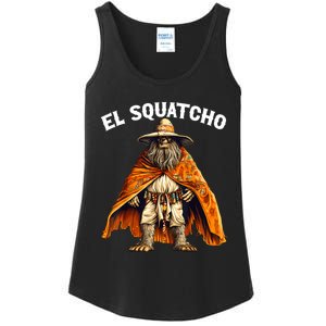 Funny El Squatcho Poncho Western Bigfoot Sasquatch Lover Ladies Essential Tank