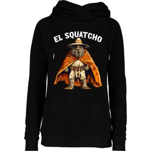 Funny El Squatcho Poncho Western Bigfoot Sasquatch Lover Womens Funnel Neck Pullover Hood