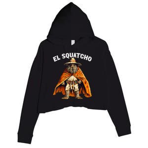 Funny El Squatcho Poncho Western Bigfoot Sasquatch Lover Crop Fleece Hoodie