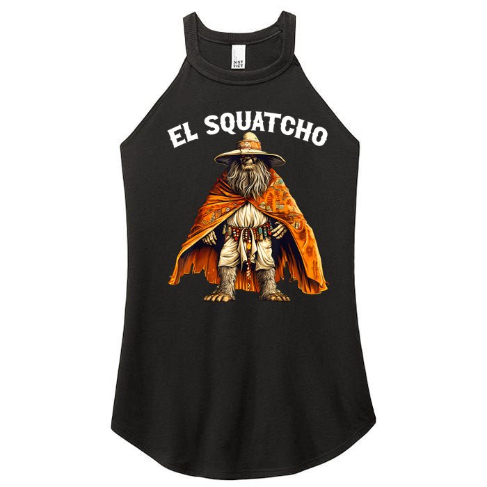 Funny El Squatcho Poncho Western Bigfoot Sasquatch Lover Women's Perfect Tri Rocker Tank