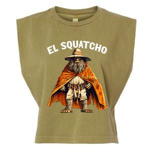 Funny El Squatcho Poncho Western Bigfoot Sasquatch Lover Garment-Dyed Women's Muscle Tee