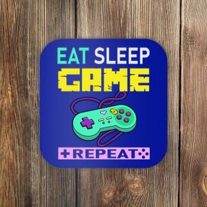 Funny Eat Sleep Game Repeat Tee For Video Games Lovers Cute Gift Coaster