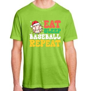 Funny Eat Sleep Baseball Repeat Christmas Snowflakes Xmas Cool Gift Adult ChromaSoft Performance T-Shirt