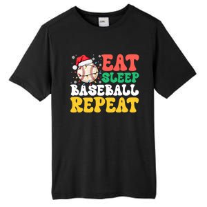 Funny Eat Sleep Baseball Repeat Christmas Snowflakes Xmas Cool Gift Tall Fusion ChromaSoft Performance T-Shirt