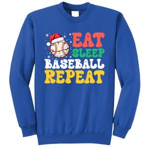 Funny Eat Sleep Baseball Repeat Christmas Snowflakes Xmas Cool Gift Sweatshirt